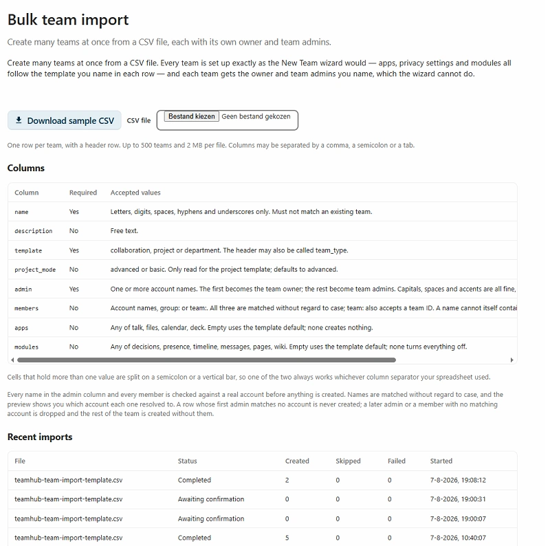 TeamHub batch importer