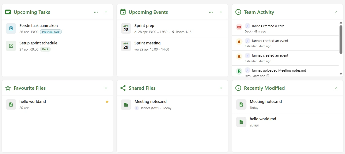 TeamHub workspace